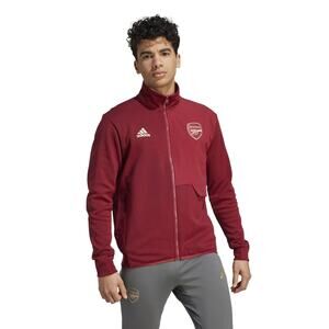 Adidas Men's Officially Licensed Red Gold Arsenal 2023/24 Anthem Full Zip Jacket